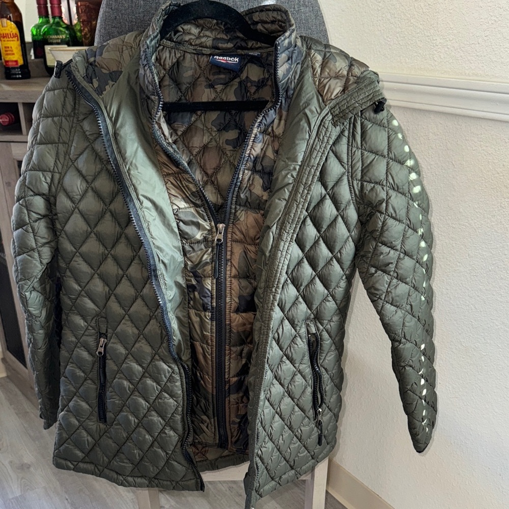 Reebok Women's Quilted Puffer Jacket - Olive Green